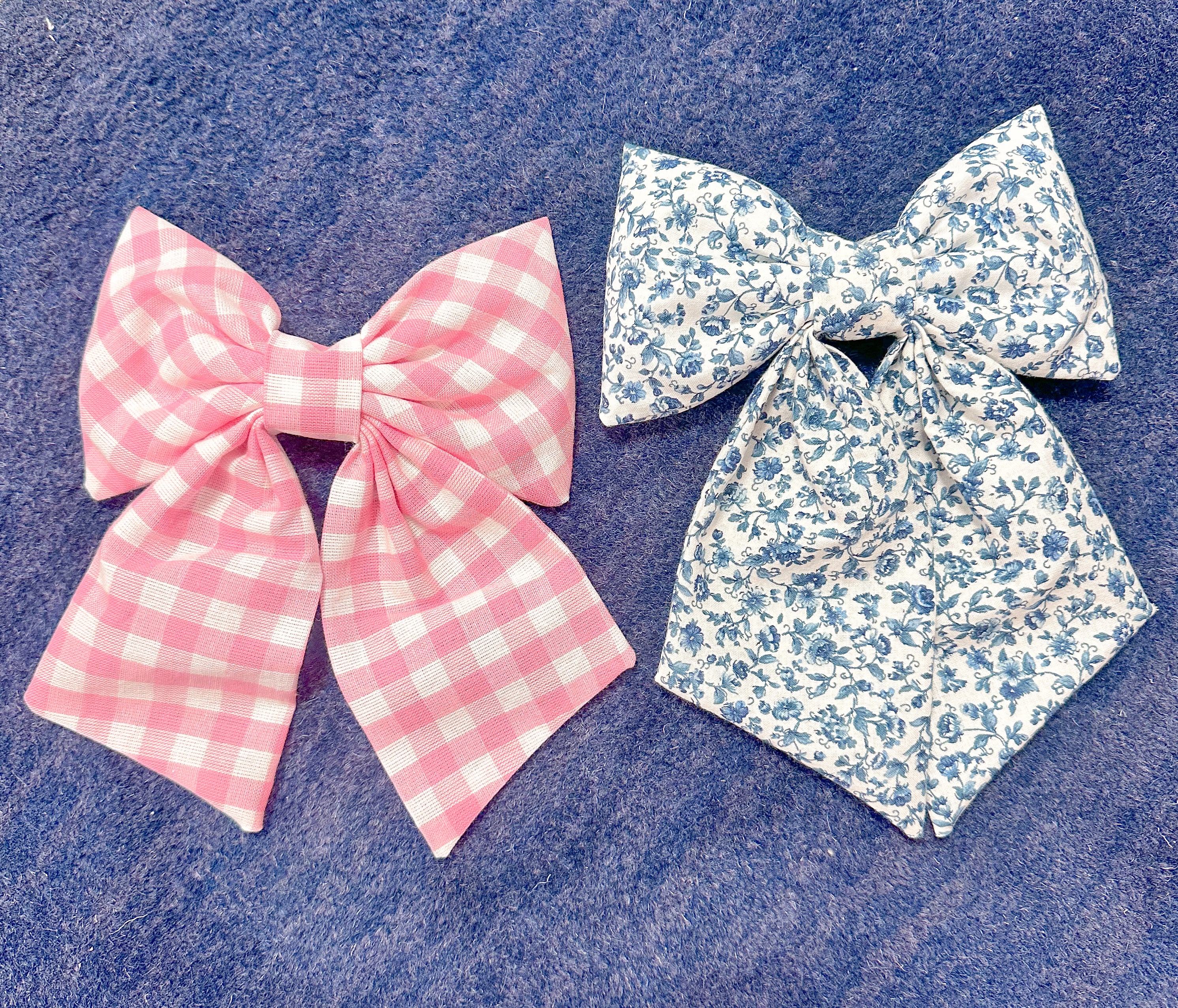 Piper Blue Floral Bow