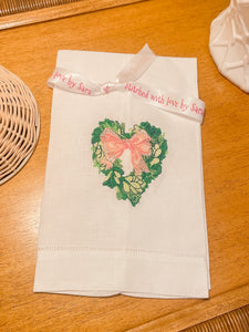 Heart Wreath Tea Towel