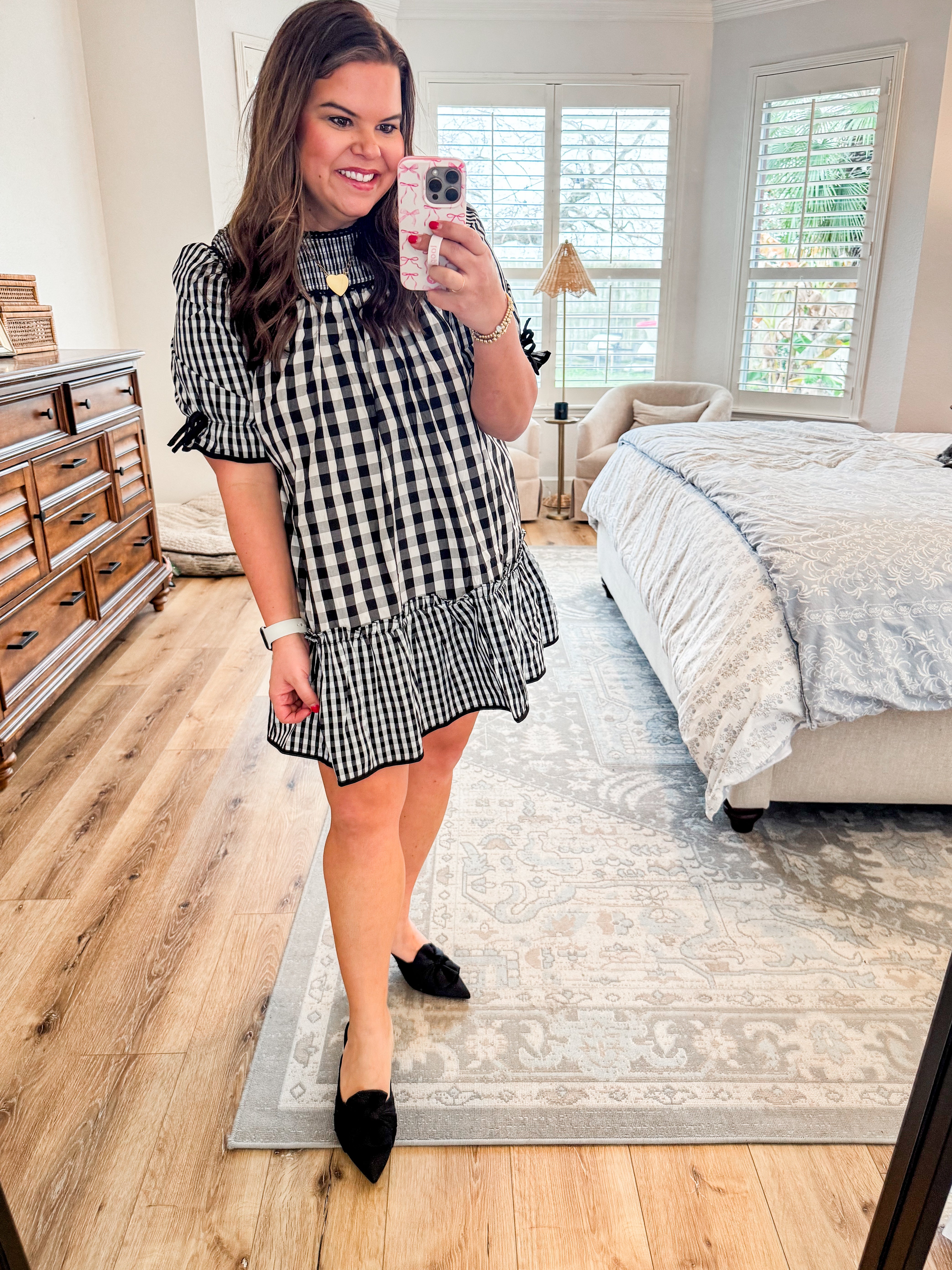 Gingham Drop Waist Dress