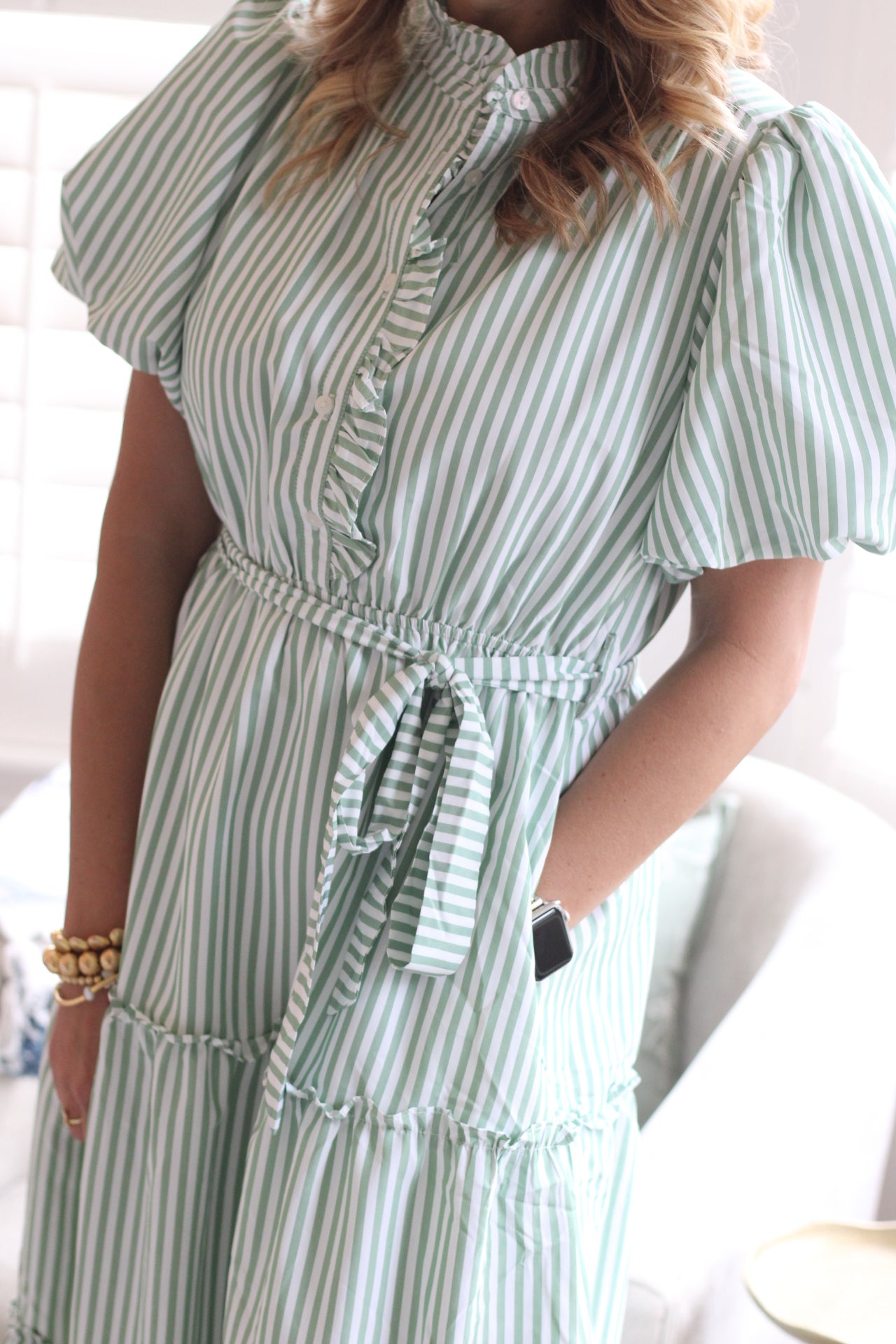 The Emerald Stripe Midi