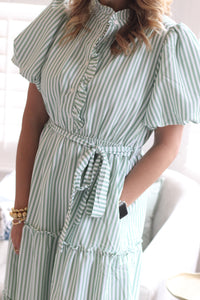 The Emerald Stripe Midi