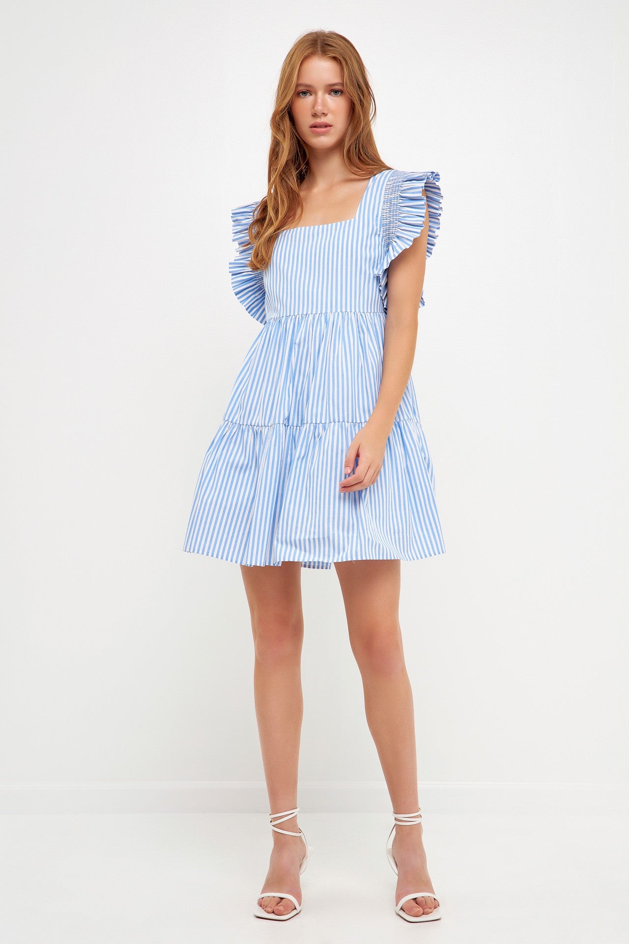 Blue and White Stripe Mini Dress