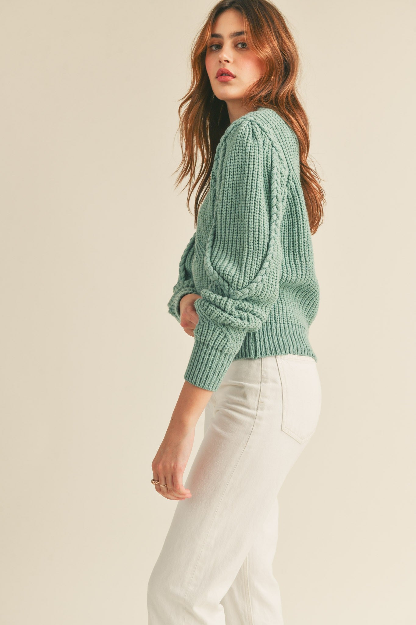 Rosemary Green Knit Sweater