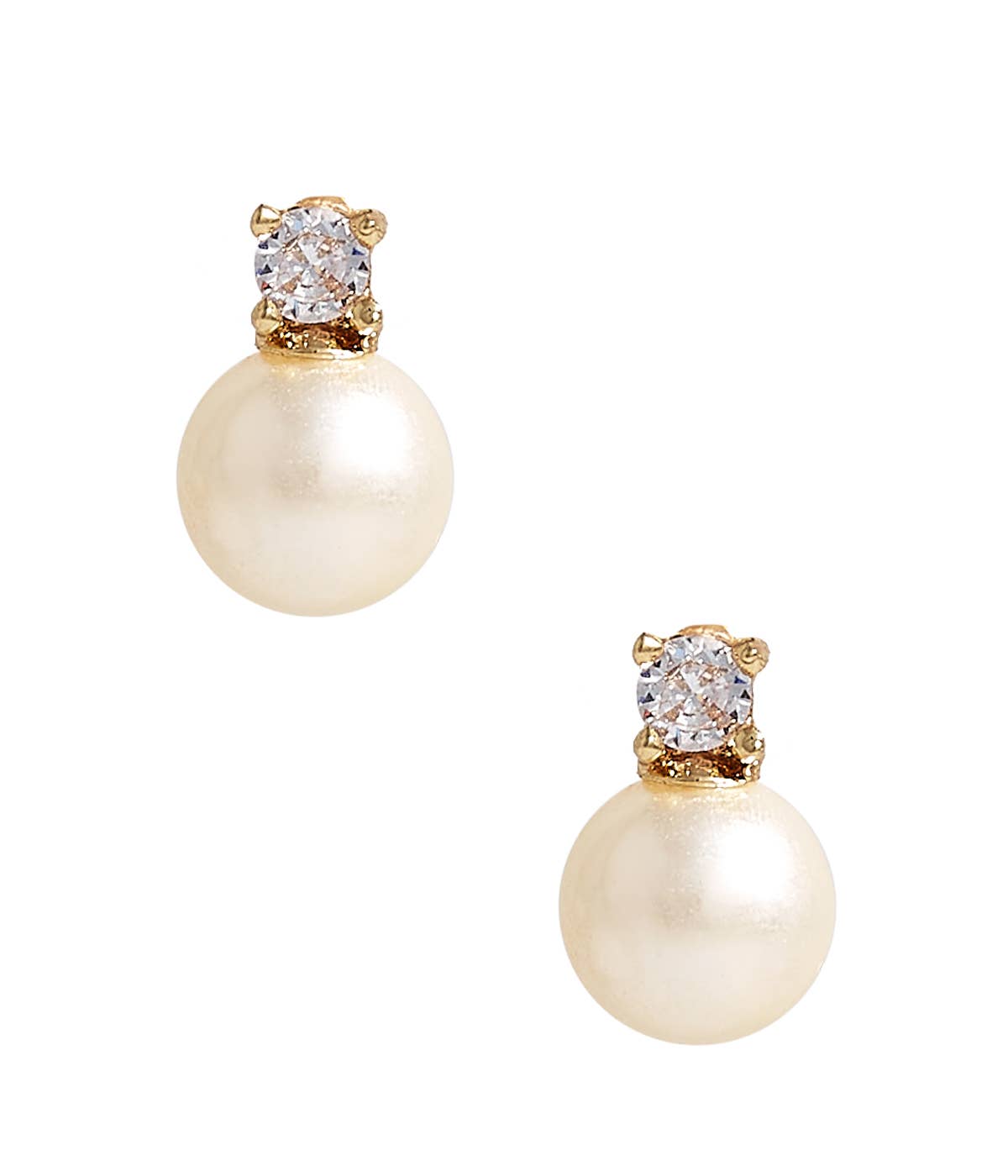 Carolyn - Small Rhinestone and Pearl Stud