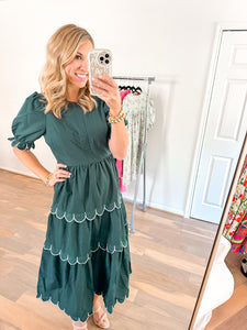 Pine Scalloped Midi