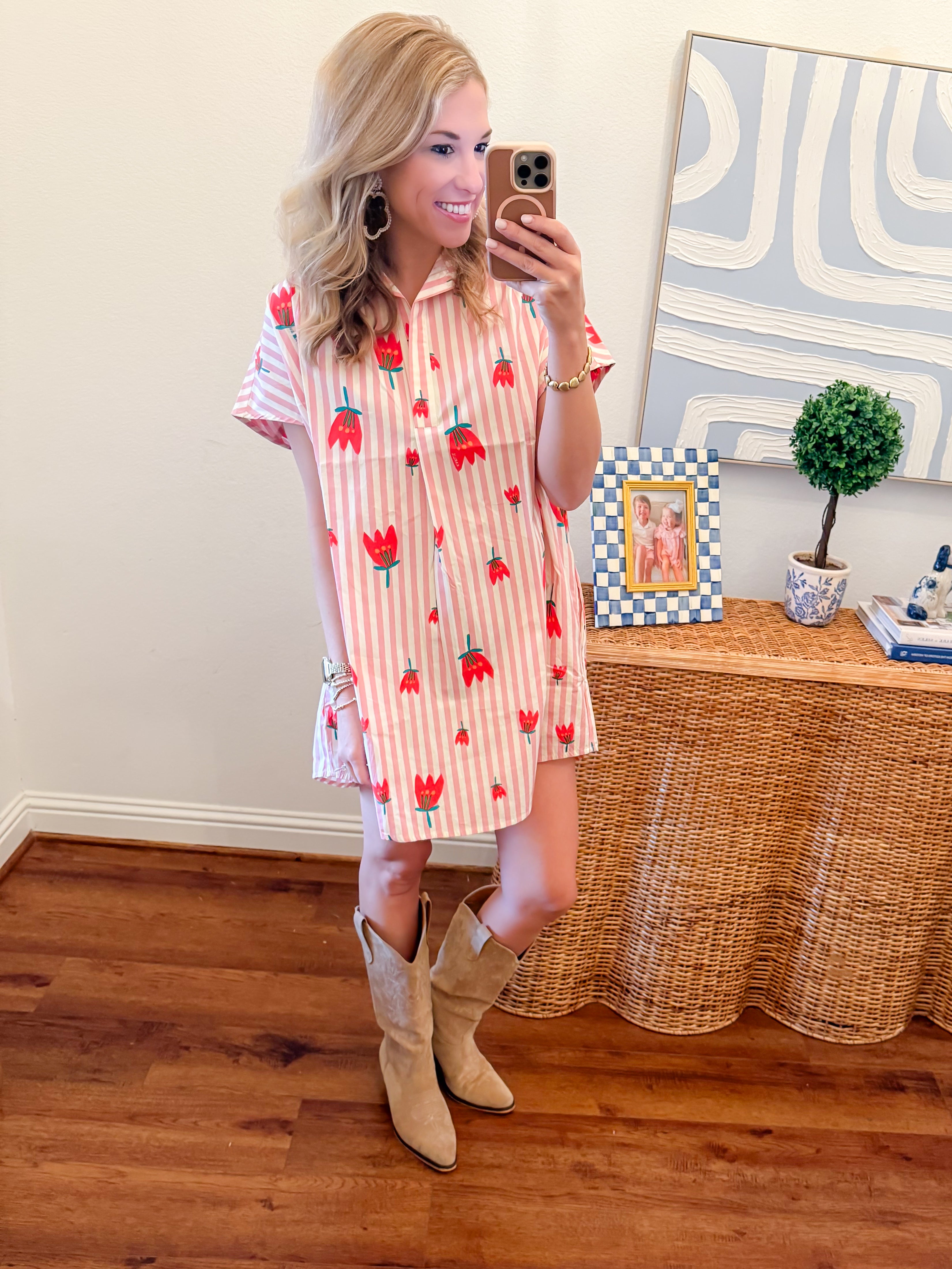 Poppy VNeck Shirt Dress