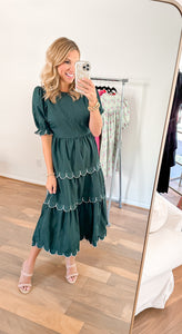 Pine Scalloped Midi