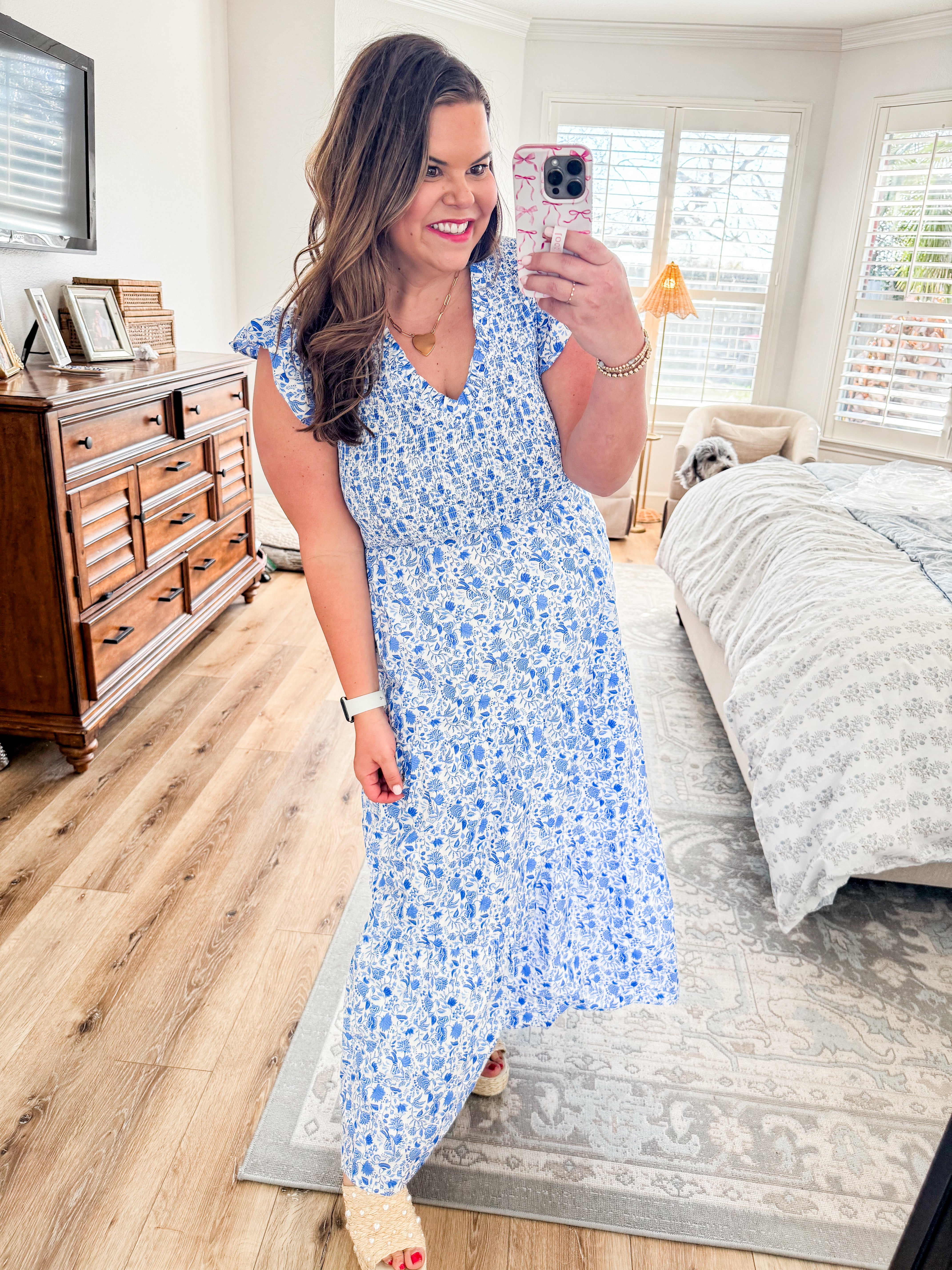 Cornflower Smocked Midi