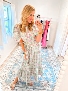 Paris Floral Tier Maxi Dress