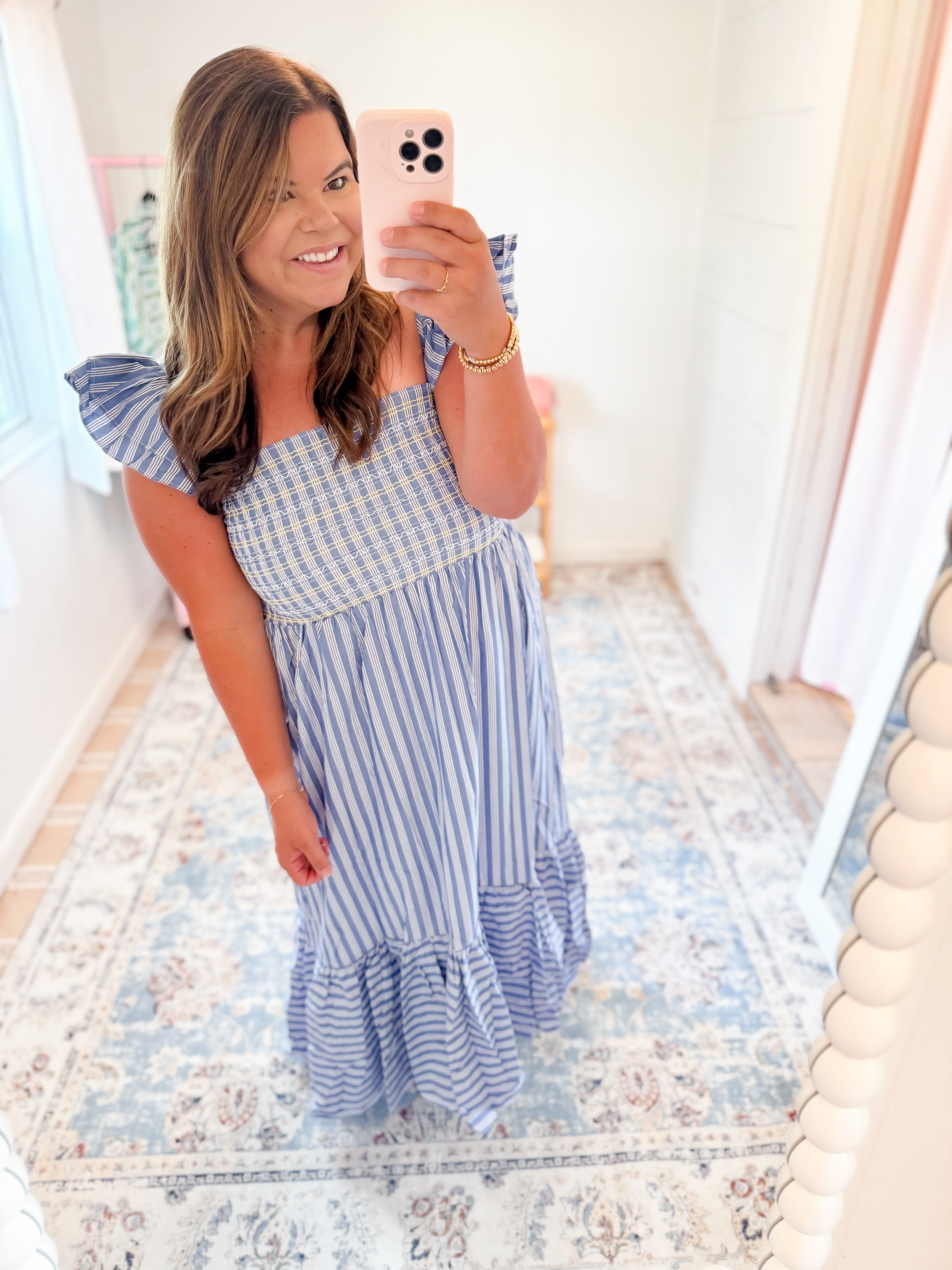 Millie Smocked Ruffle Maxi Dress