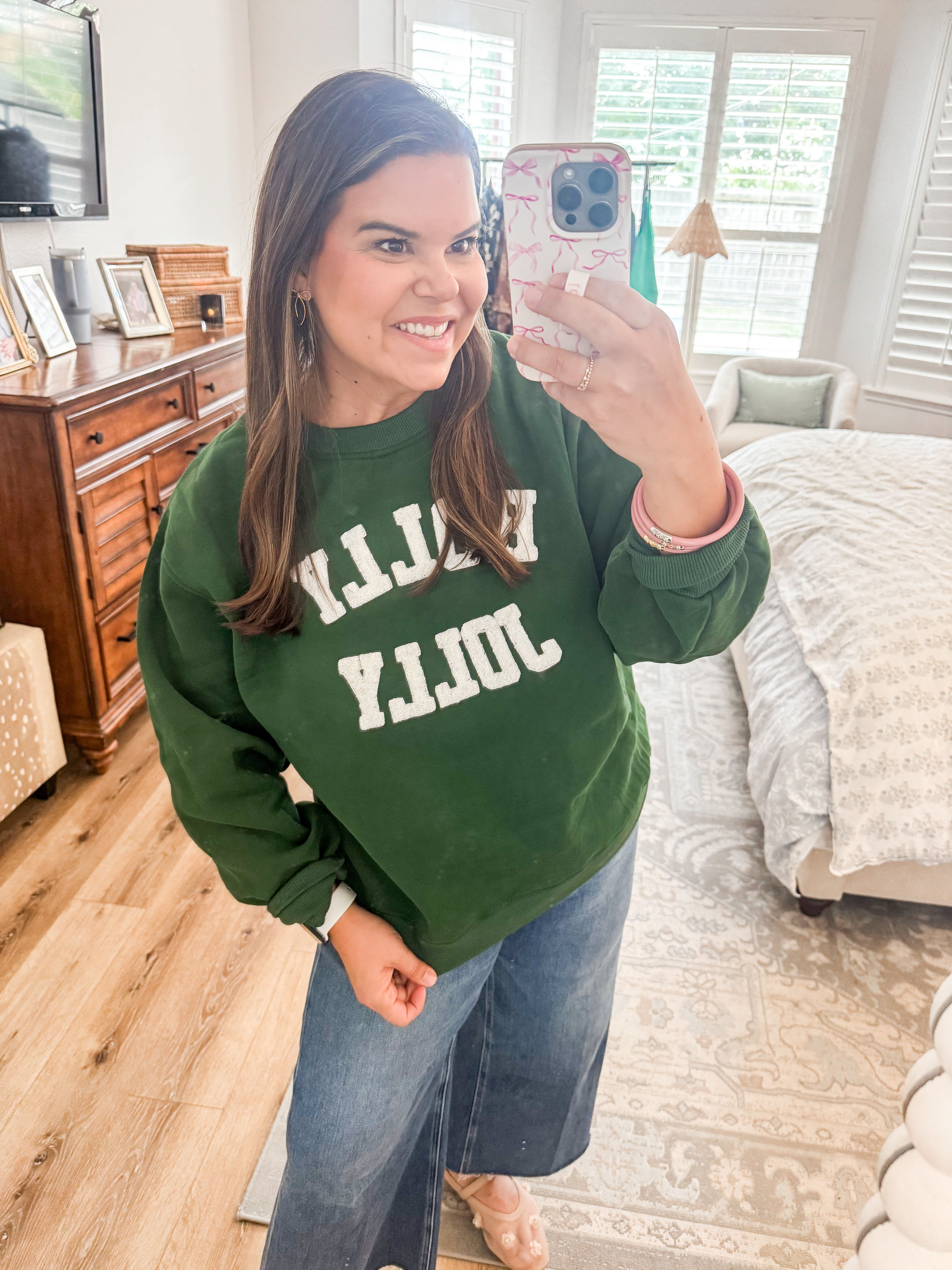 Green Holly Jolly Sweatshirt