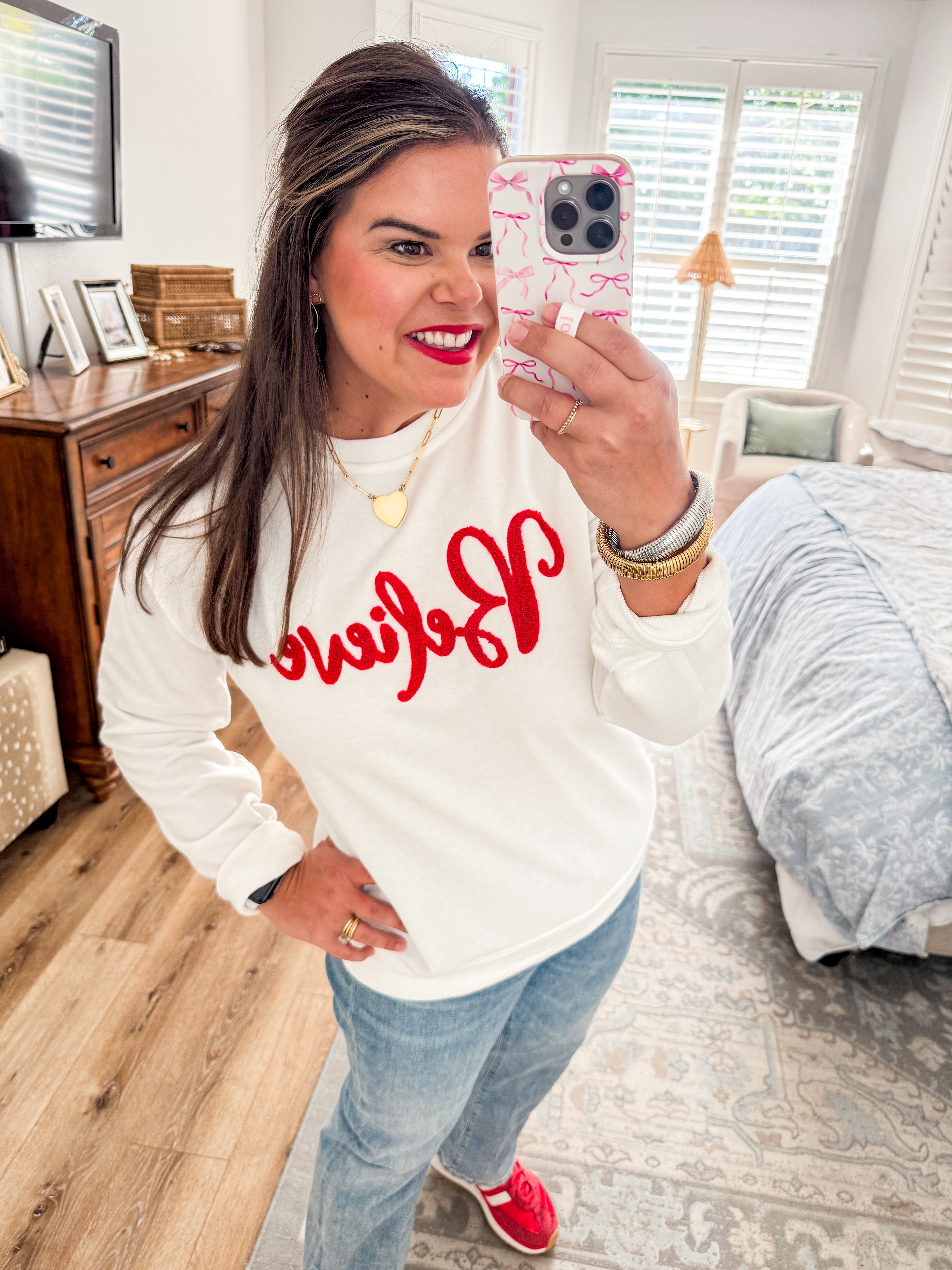 White Believe Sweatshirt