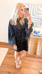 Britt Feather Sleeve Dress