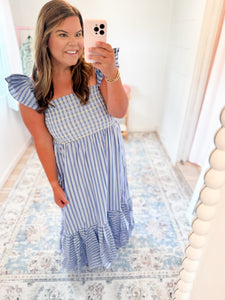 Millie Smocked Ruffle Maxi Dress