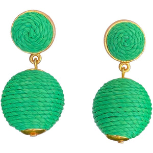 Lantern Raffia Earrings | Emerald