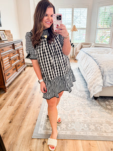 Gingham Drop Waist Dress