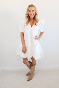 en saison white denim dress En Saison Women's Denim Dresses