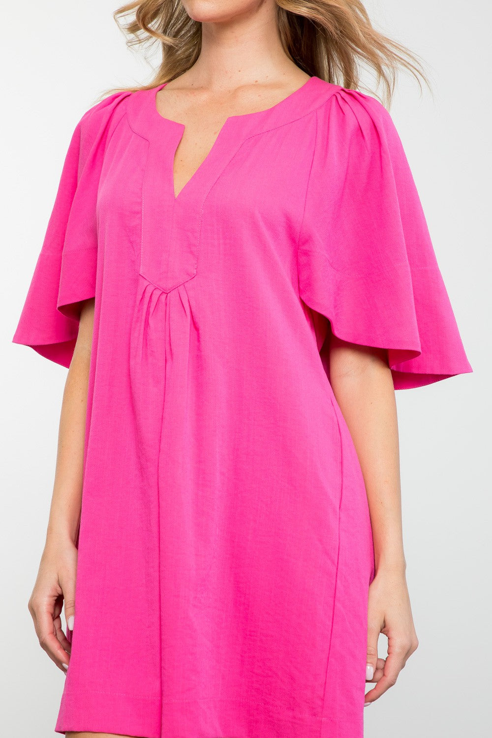 Flutter Bell Sleeves Dress With Pockets