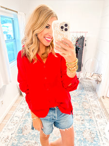 Preppy Game Day Top in Red