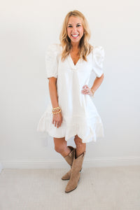 Winter White Denim Dress