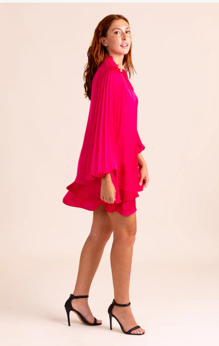 Liza Dress in Neon Pink