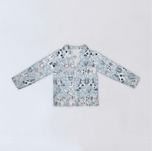 Foo Dogs in Light Blue Quilted Jacket