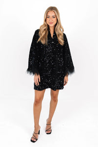 Britt Feather Sleeve Dress