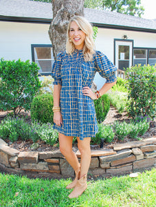 Bea Dress in off the Grid Midnight | Olivia James the Label