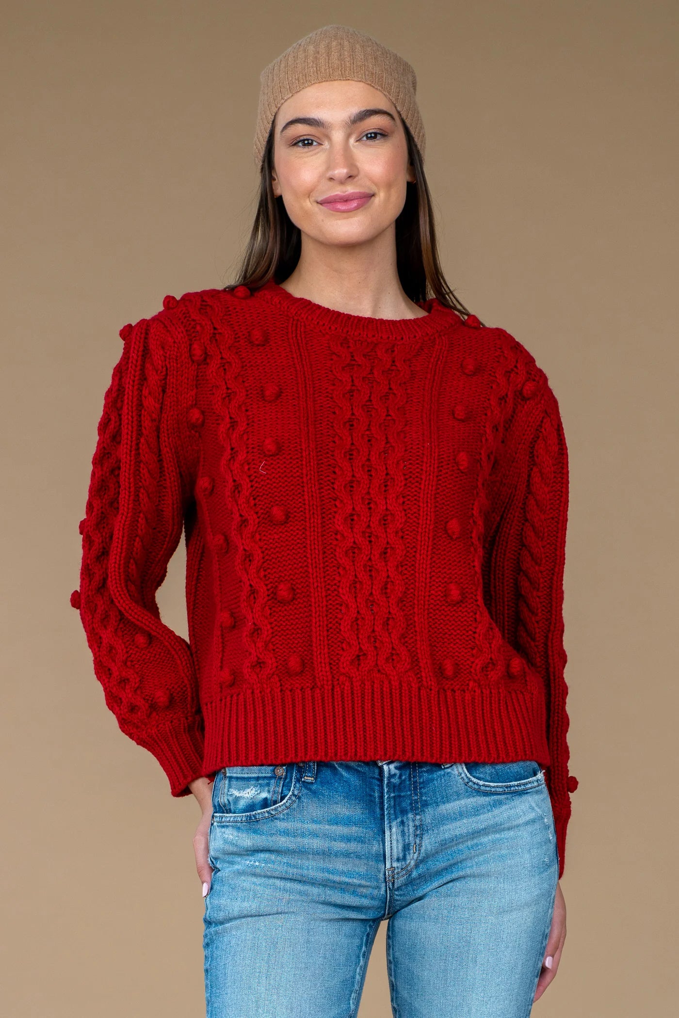 Poppy Bubble Knit Sweater by Olivia James the Label