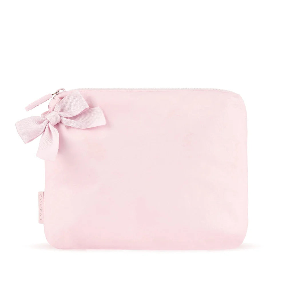 Ballet Pink Bow Waterproof Beach Zip Pouch