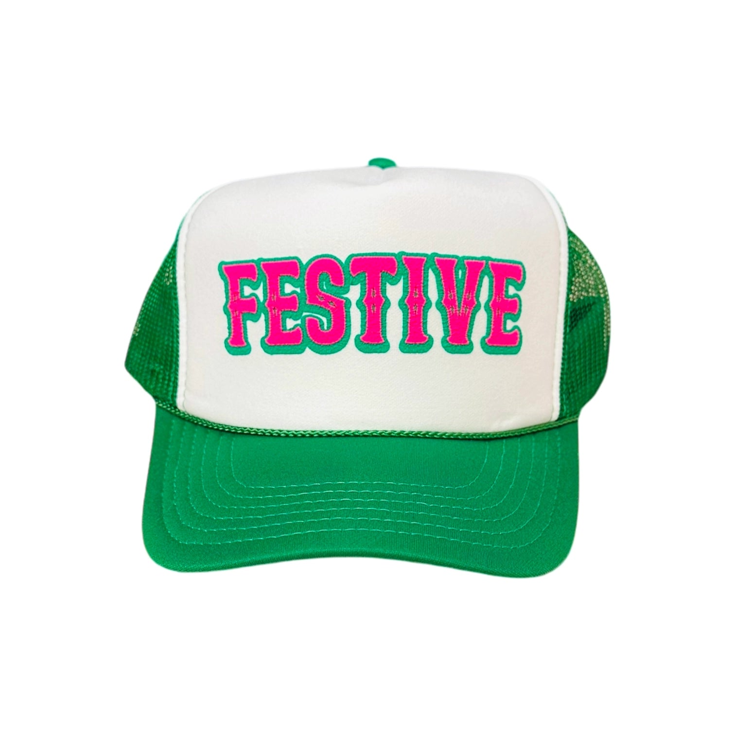 Festive - Green/White Trucker