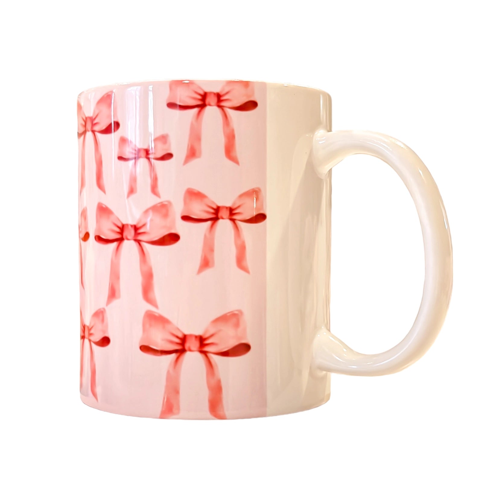 Watercolor Bow Coffee Mug in Pink