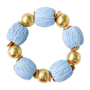 Candace Bracelet Carolina Blue Raffia | 16mm