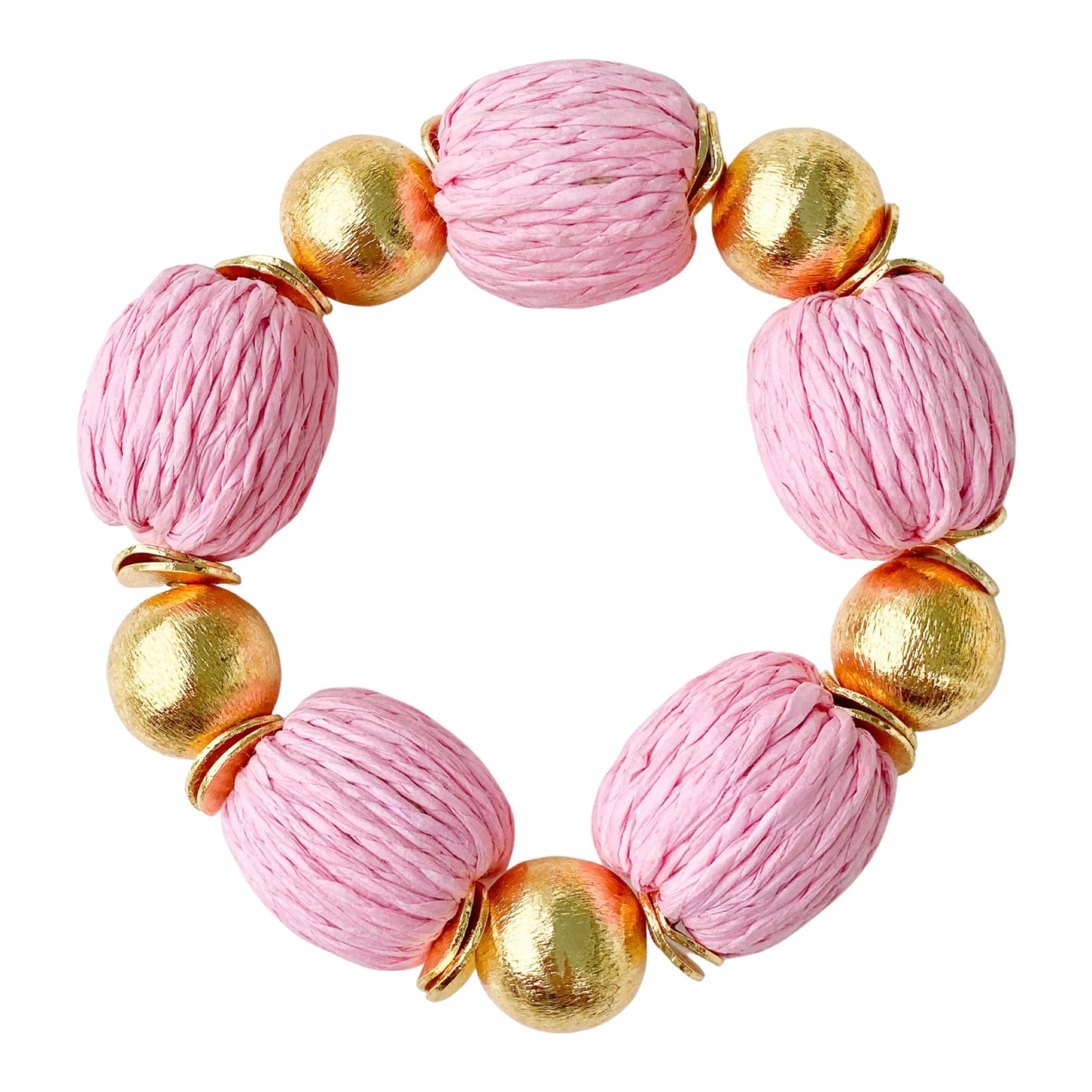 Candace Bracelet Pink Raffia | 16mm