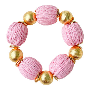 Candace Bracelet Pink Raffia | 16mm