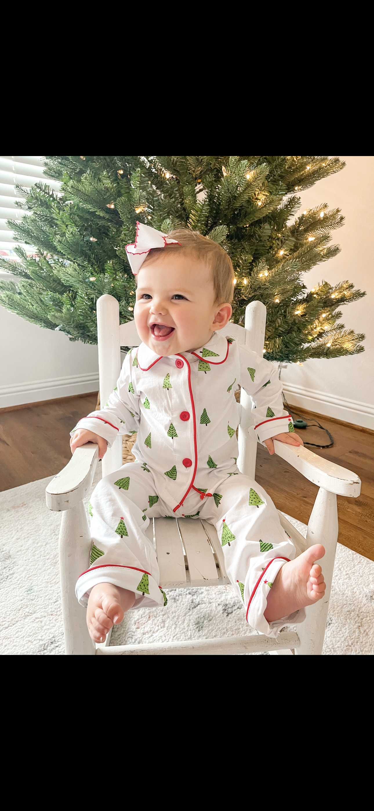 Christmas Tree Button Pajamas