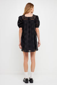 Square Neck Embroidered Dress