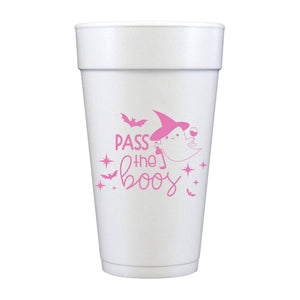 Pass The Boos Ghost Wine Foam Cups