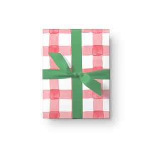 Red Buffalo Check Watercolor Wrapping Paper 3 Sheets