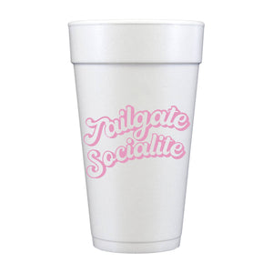 Tailgate Socialite Football Pink Foam Cups- Sports