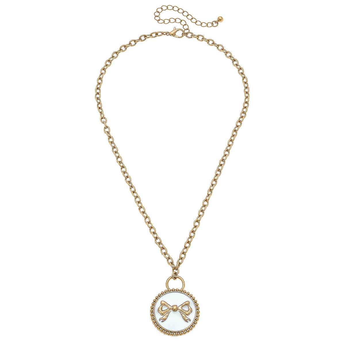 Blakeley Enamel Bow Pendant Necklace in Ivory – Palmer Kate Boutique