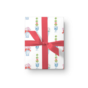 Holiday Ginger Jar Watercolor Wrapping Paper